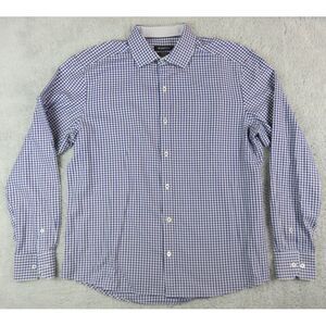 Mens Bugatchi Long Sleeve Button Front Shirt Size L Multicolor Stretch Flip Cuff